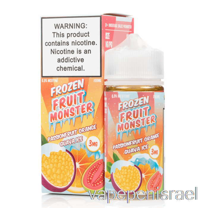 חד פעמי Vape Israel אייס פסיפלורה גויאבה תפוזים - מפלצת פירות קפואים - 100 מ"ל 6 מ"ג